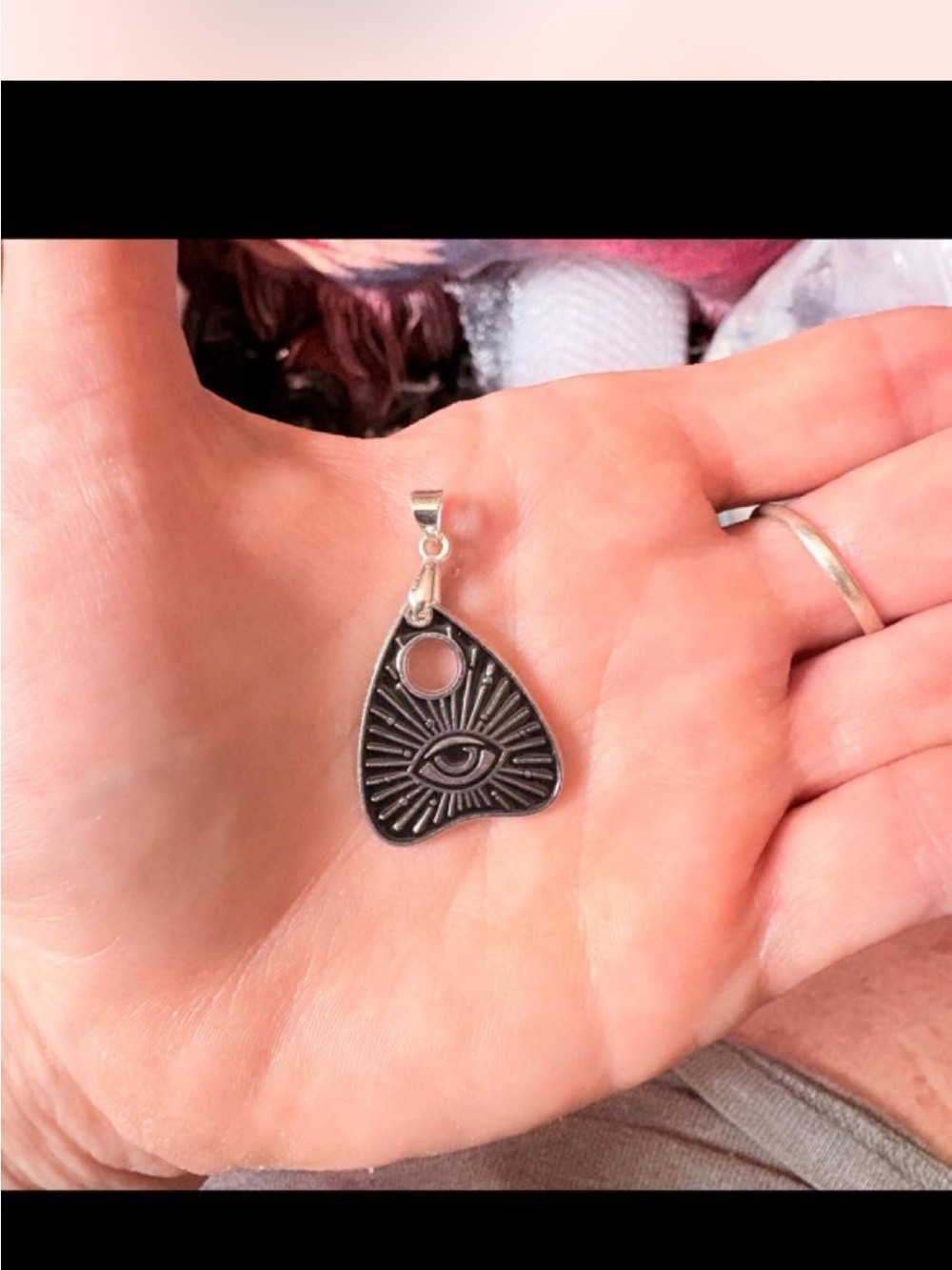 Black Evil Eye Planchette Pendant Necklace Women Jewelry
